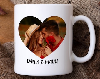 Custom Couple Photo Mug, Coffee Mug, Wedding Gift, Custom Mug, Valentine's Day Mug, White Mug, Mug Gift, Calendar Mug, Wife Gift, Tea Mug