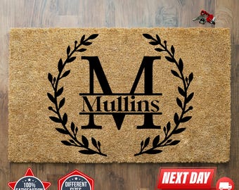Custom Last Name Doormat, Personalized  Doormat, Housewarming Gift, Closing Gift, New Home Gift, Wedding Gift, Family Name Doormat, Doormat