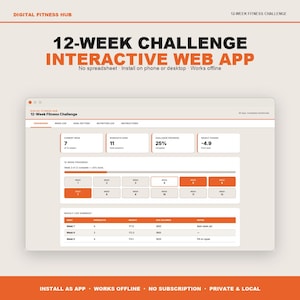 12-Week Fitness Challenge | Interactive Web App | Structured Program Dashboard | Instant Access No Download