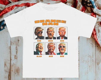 Orange Man Bad Relaxed Fit Beefy-T® Short-Sleeve T-Shirt, Meme Faces T-Shirt | Funny Caricature Portrait Grid