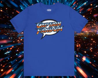 Captain Fandom Logo T-Shirt | Comic Style Speech Bubble, Retro Pop Art