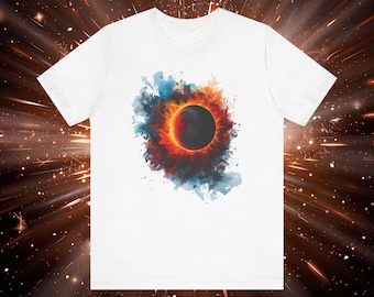 Solar Eclipse Splash Colorful Unisex Jersey Short Sleeve Tee