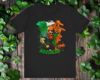 Hooligan Leprechaun Irish Tricolor Unisex Jersey Short Sleeve Tee