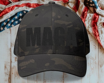 MAGA Blackout Camouflage Baseball Cap with Embroidery, Perfect for Outdoor Activities, Veterans Day Gifts, Casual Wear, Unisex Style