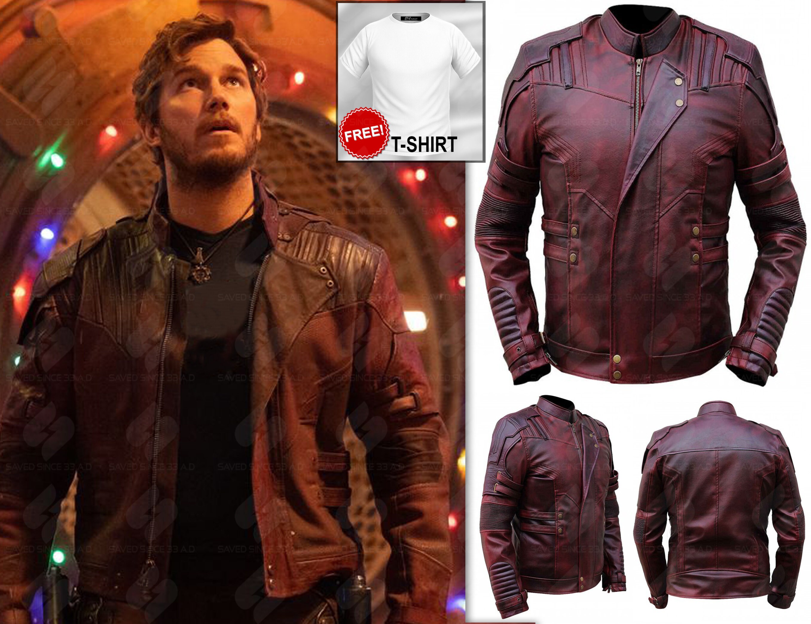 STAR LORD Leather Jacket Guardians of the Galaxy Volume 2 Chris Pratt Original COWHIDE Waxed Leather Jacket Etsy