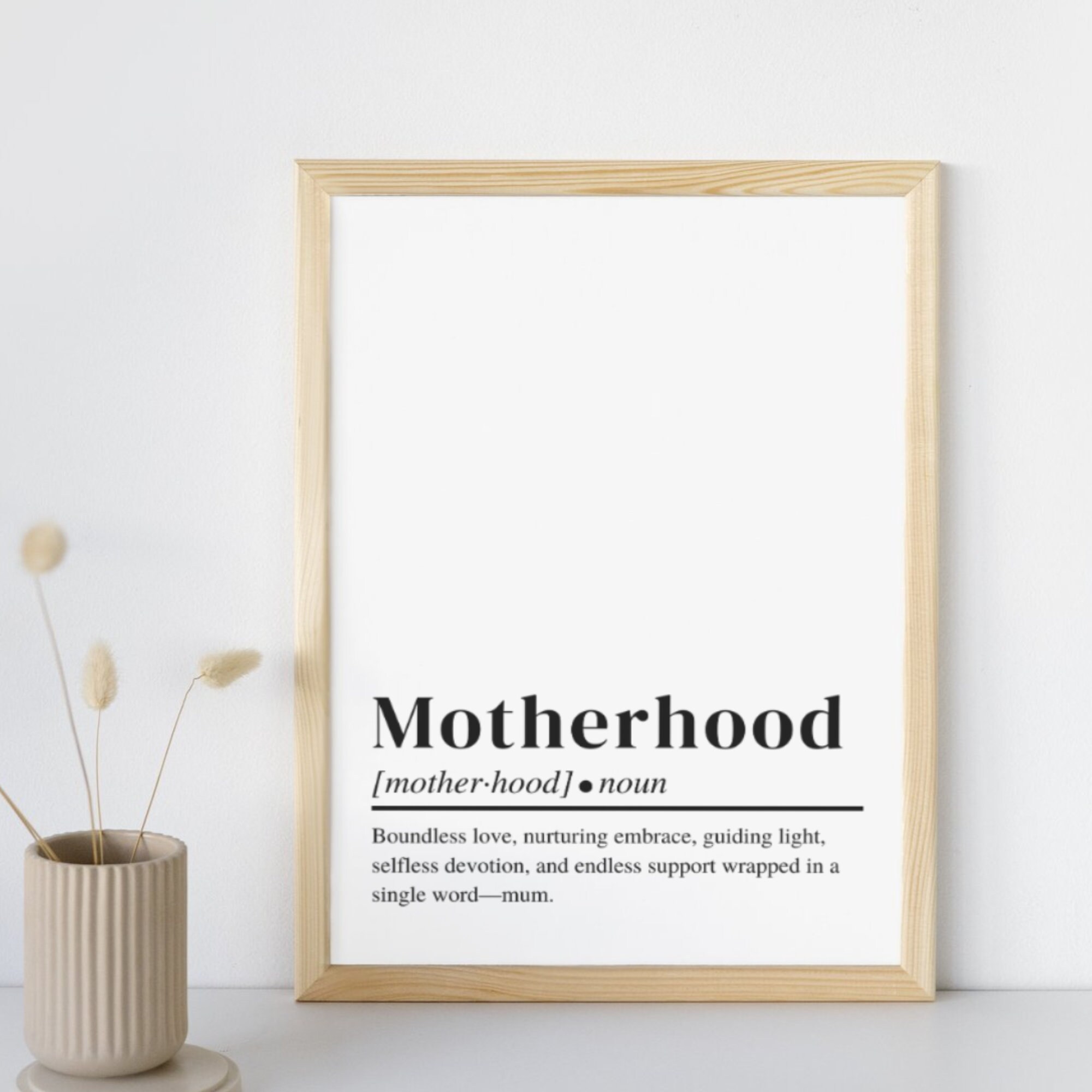 Motherhood Definition Poster Mother's Day Gift, Dictionary Poster