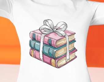 Coquette Book Stack with White Ribbon bow PNG,books png,book png,girly books png,white bow png, coquette png,book lover png,bookworm bookish