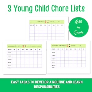 Chore Chart, chore chart for kids, chore chart printable, chore list, chore chart template, editable chore chart, printable daily chores PDF