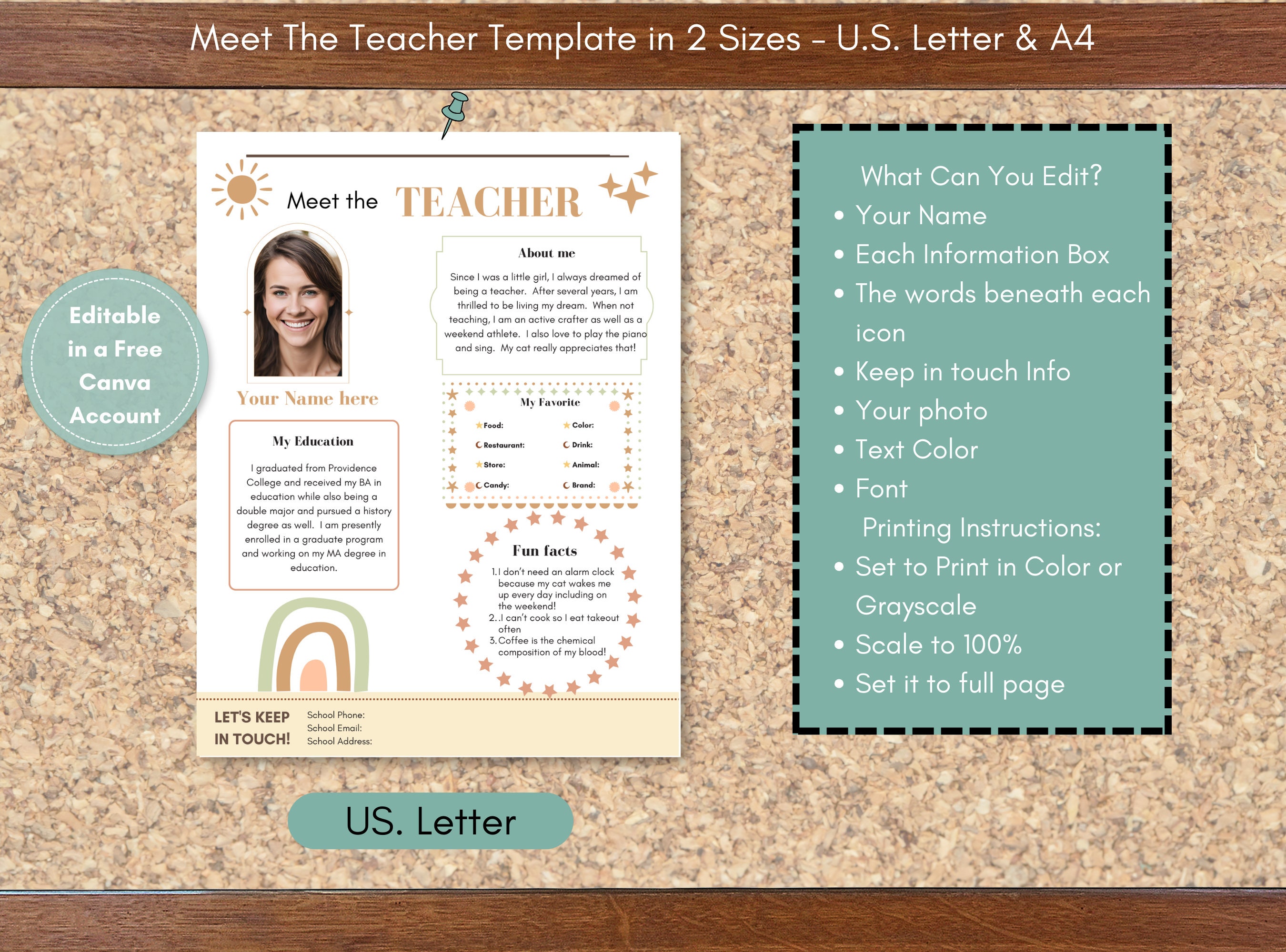 Editable Meet the Teacher | Teacher Template | | Back to School | New ...