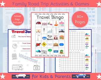 Paquete de actividades para viajes por carretera, juegos de viaje en familia (descarga en PDF)