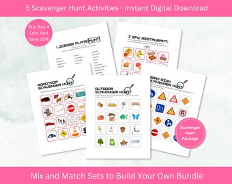 Road Trip Games Bundle: Scavenger Hunts, I Spy (PDF)