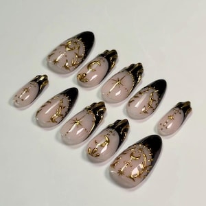 Handmade Dark Celestial Press-On Nails