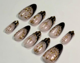 Handmade Dark Celestial Press-On Nails
