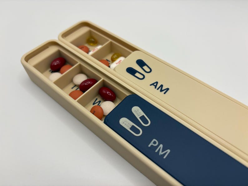 AM PM 7 Day Pill Box | Stylish Weekly Medication Organizer | Wellness ...