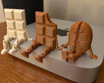 3D Printed Coffee Friends Shelf Sitters, Coffee Bar Decor