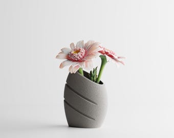 3D Printed Vase | Modern Diara Plant Pot with Drainage