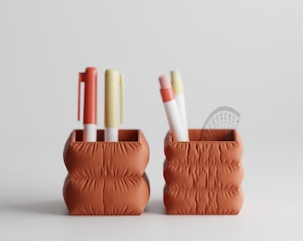 3D Printed Pen Holder | Puffy Texture Desk Organizer