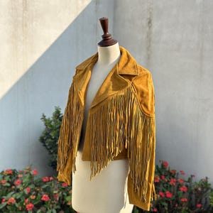 Damen Braun Wildleder Fransenjacke, Damen Braun Echtes Wildleder Leder Fransenjacke, Wildleder Fransenjacke im westlichen Stil, Frau Geschenk