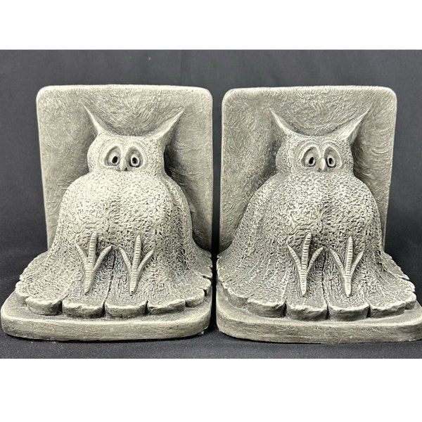 Witt 1973 Signed Fat Owl Vintage Bookends Unique One of a Kind & RARE FIND!  SET of 2