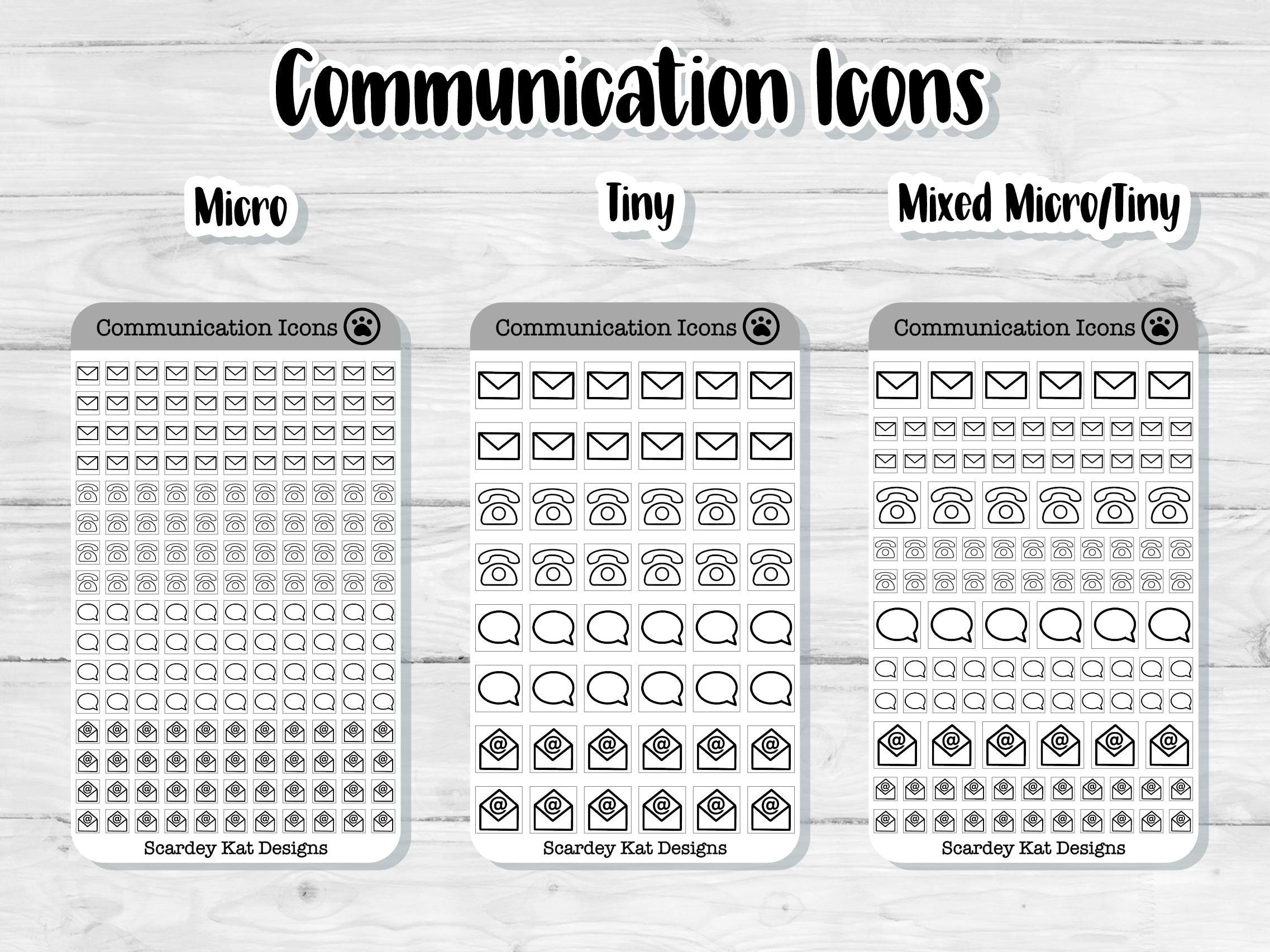 Communication Planner Stickers | Functional Icon Stickers | Matte ...