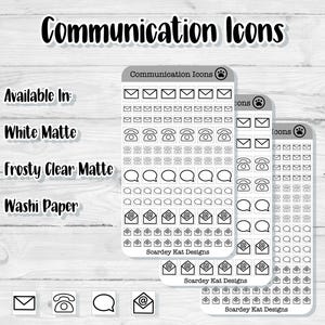 Tiny Communication Icon Stickers: Planner Journal Embellishments - Etsy