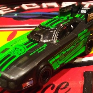Dodge Hellcat  slot car  mopar  Funny car  neon green  new / ho / aw / tjet