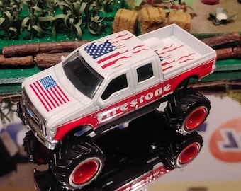 Custom decaled die cast    usa  ford  Monster truck  Firestone    jada / new / 1/64
