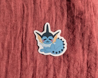 Cute 2.5 inch Resting Eeveelutions Eevee/Espeon/Umbreon/Vaporeon/Jolteon/flareon/leafeon/glaceon/Sylveon semi waterproof vinyl sticker