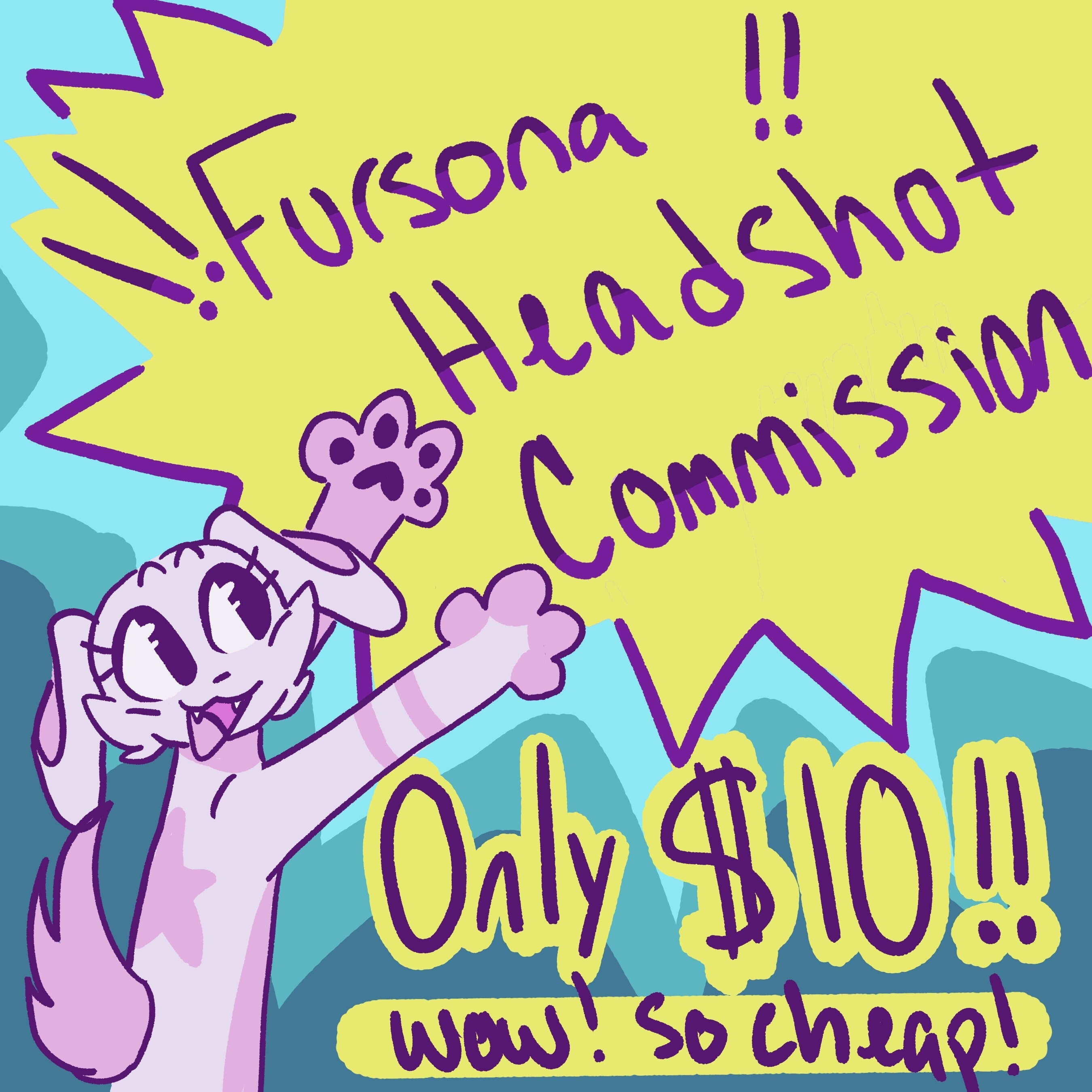 Custom Furry Fursona Commission Headshot or Shoulders Up Drawing