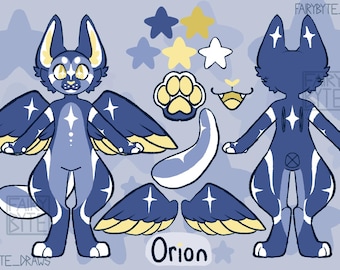 Custom Furry Fursona Character Reference Sheet Commission