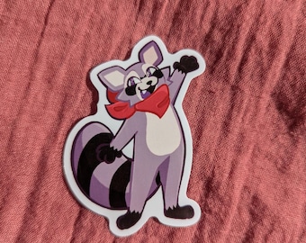 Indigo Park Rambley Raccoon/Mollie Macaw Vinyl Sticker - Semi Waterproof 2.5 inch