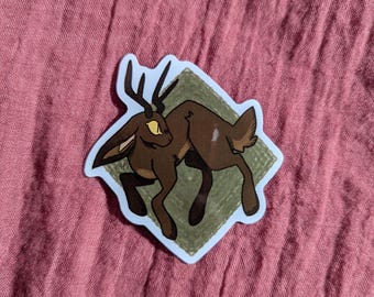 Jackalope/Kelpie/Unicorn Sticker, Mythical Creature Art, Semi Waterproof (2.5 inch)