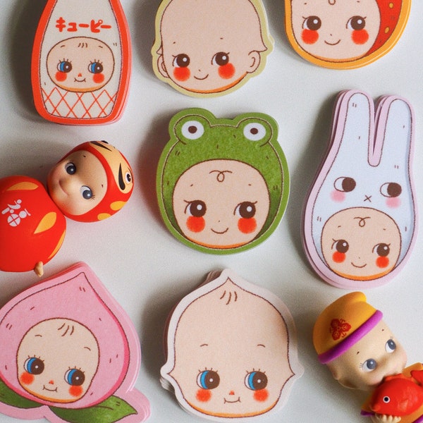 Kewpie & Sonny Angel Stickers – Matte Vinyl Die Cut Sticker Sheet
