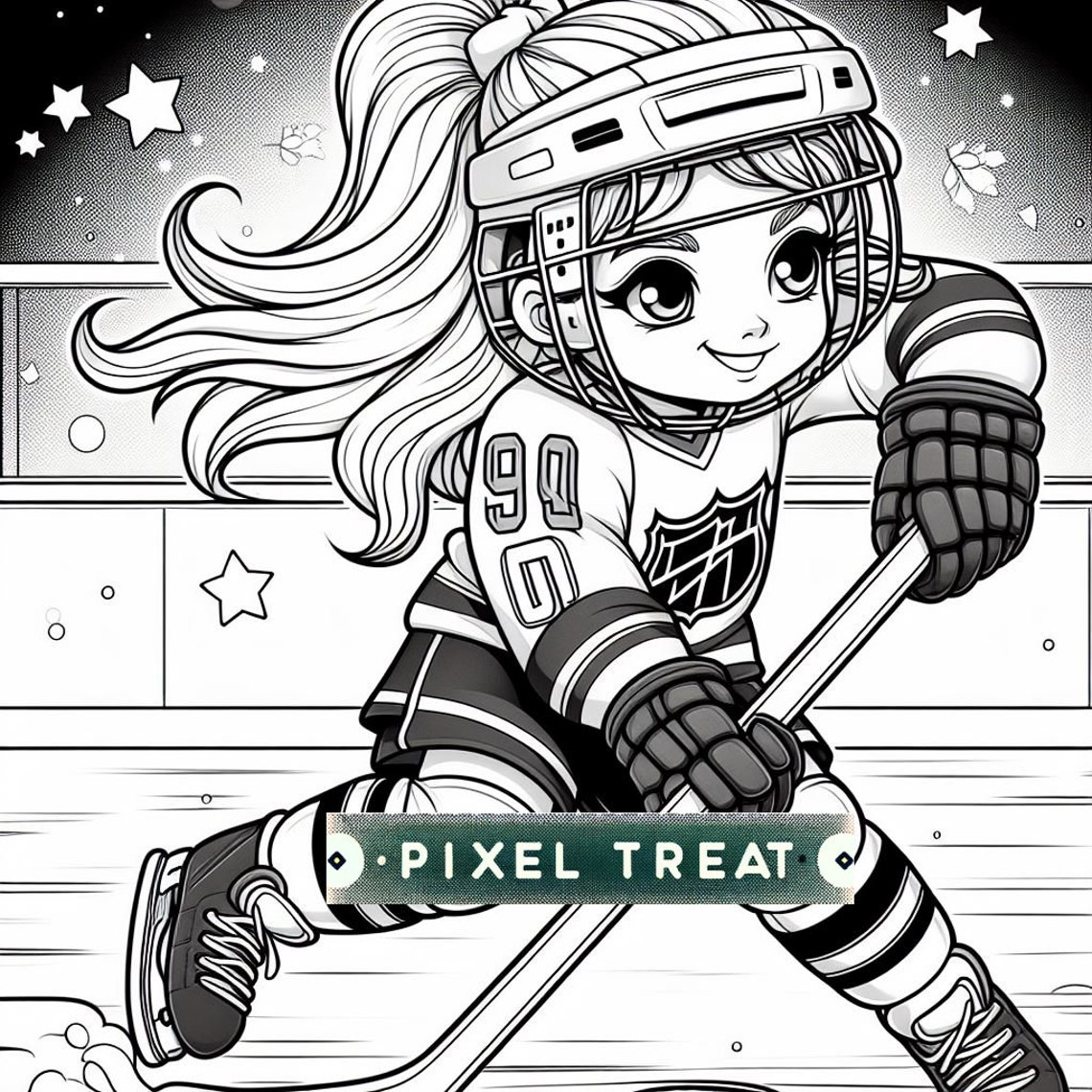 The Girls of the Ice : Coloring Book , Girls Hockey Coloring Book ...