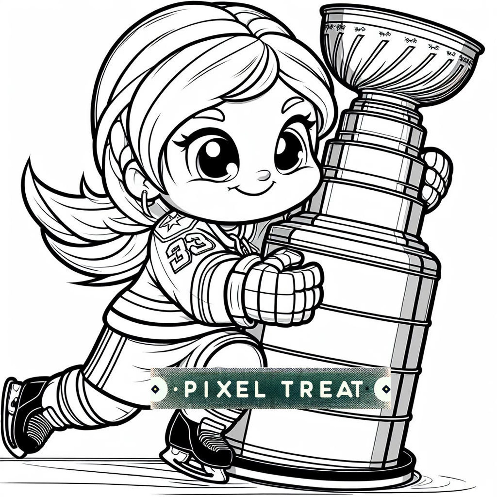 The Girls of the Ice : Coloring Book , Girls Hockey Coloring Book ...