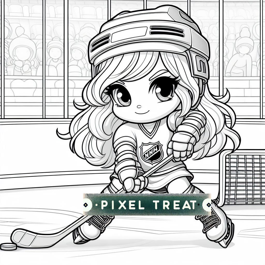 The Girls of the Ice : Coloring Book , Girls Hockey Coloring Book ...