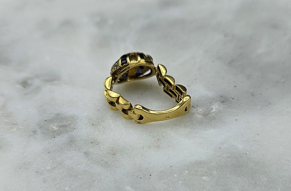 Art deco 18k yellow gold sapphire and diamond fle… - image 3