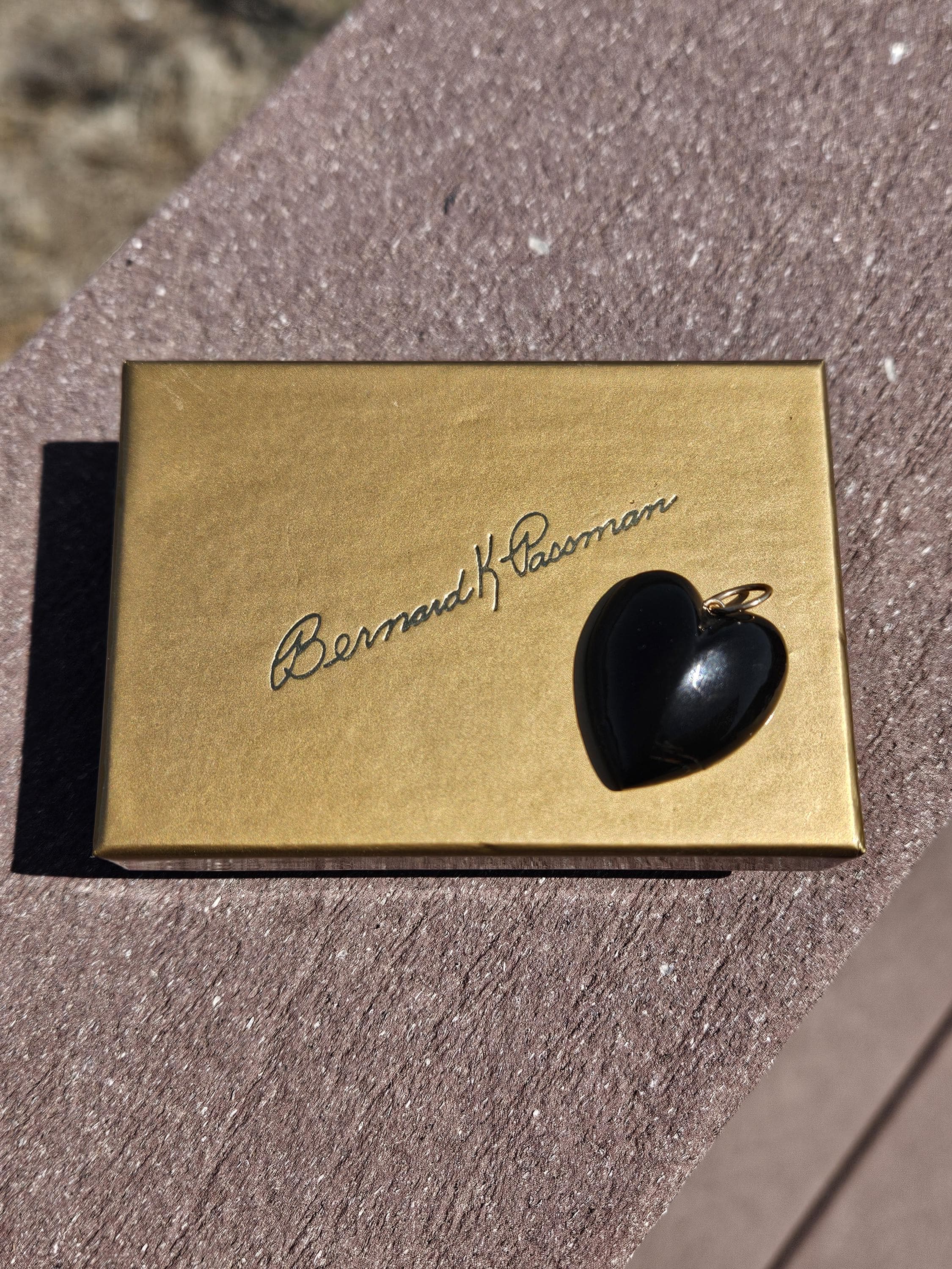 Vintage 14k Black Coral Bernard K Passman Heart Pendant - Etsy