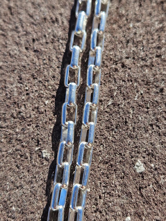 Vintage Italian 925 sterling silver biker chain - image 2