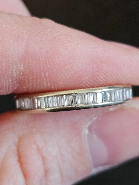 Vintage 14k white gold baguette band