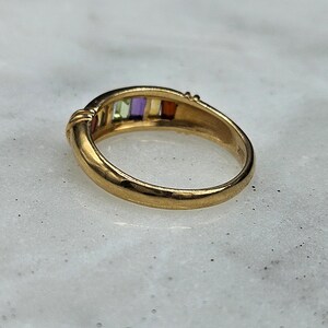 14k yellow gold multi-gemstone ring image 3