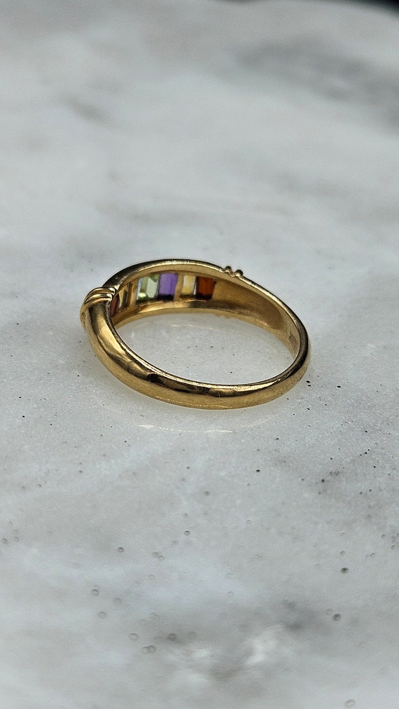 14k yellow gold multi-gemstone ring - image 3