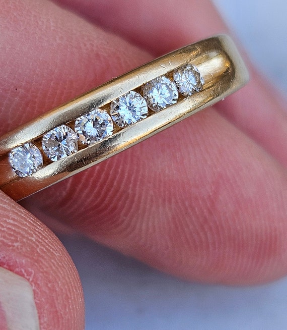 Vintage buttery 14k yellow gold diamond band