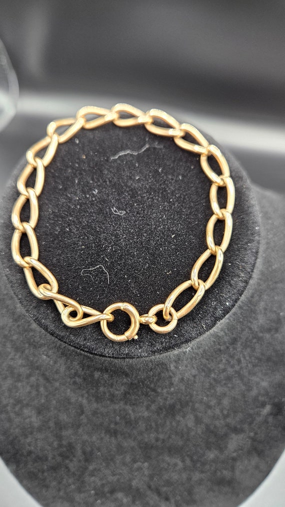 Antique 9k rose gold curb link bracelet