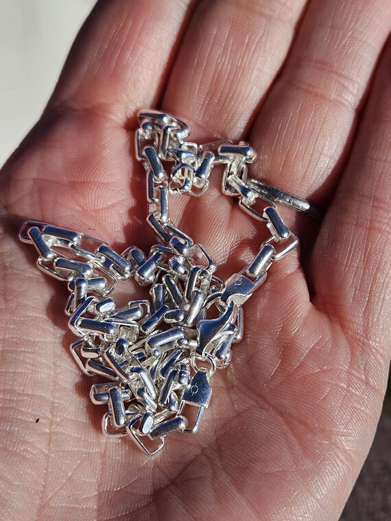 Vintage Italian 925 sterling silver biker chain - image 5
