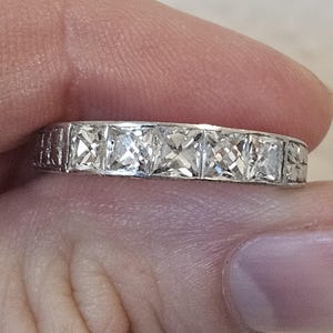 Antique Platinum French cut Diamond band