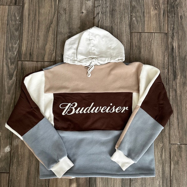 Brown Budweiser Patchwork Hoodie