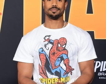 Comfort Colors Michael B Jordan Spider Man Shirt Vintage 90s Bootleg Graphic Tee Retro Spidey Web Superhero T-Shirt Vintage Comic Book Shirt