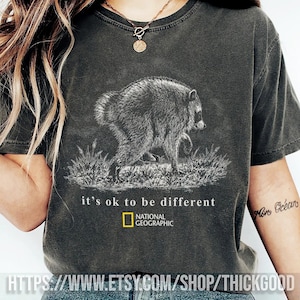 Camiseta Comfort Colors Jimothy Raccoon, Camiseta del famoso mapache de Seattle, Camiseta gráfica vintage Y2K, Camiseta de lindo mapache, Regalo divertido de animales imagen 3