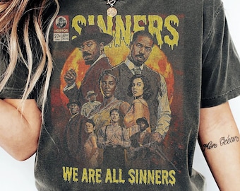 Sinners Movie Vintage Horror Tee | T-Shirt, Comic Style Halloween
